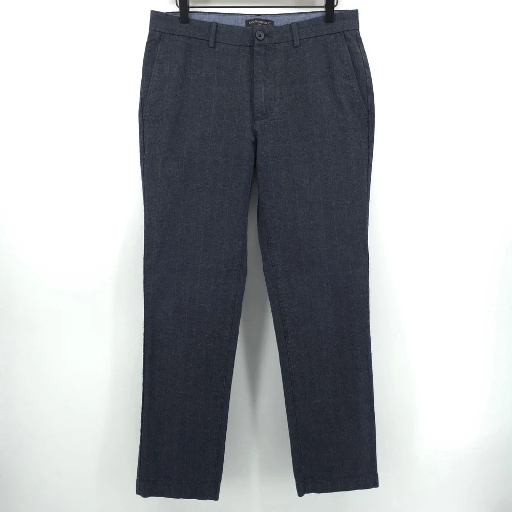 Banana Republic Mens Chinos‎ Aiden Fit 32x32 Checkered Textured Trousers